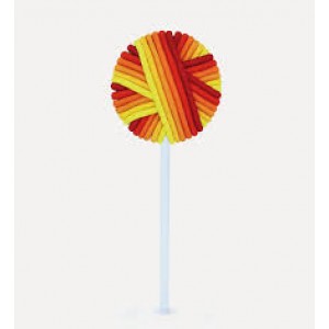 Hair Tie Lollipop Orange Pk24
